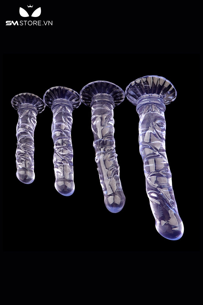 SMT1348 - Dương vật giả silicon màu trong suốt có 4 kích cỡ