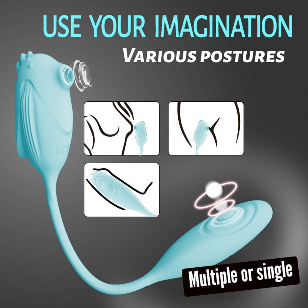 SMT1696 - Trứng rung silicon 2 đầu có 10 chế độ hút dài 31cm