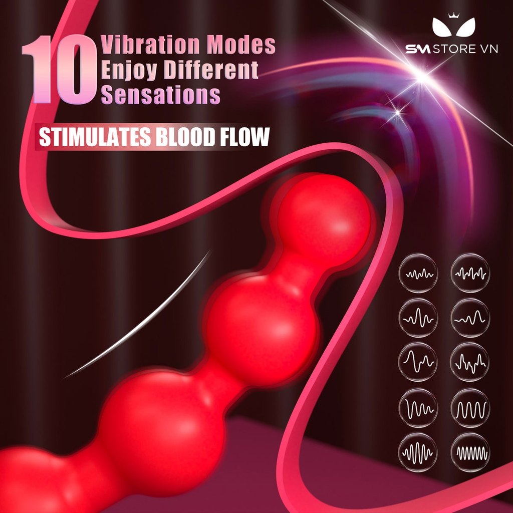 SMT1632 - Máy rung 2 đầu có lưỡi và que hậu môn dài 15.2cm