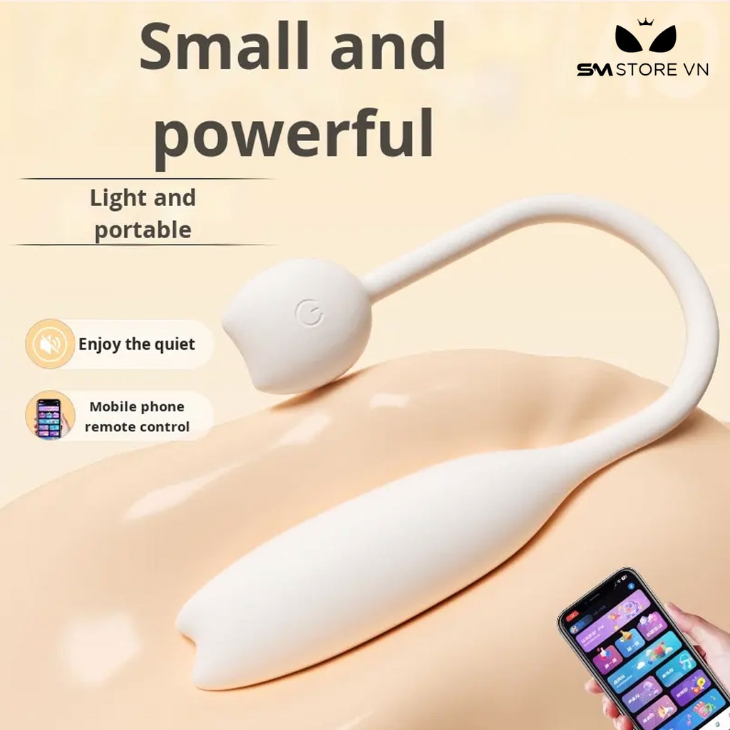 SMT1663 - Trứng rung 2 đầu điều khiển qua APP dùng sạc dài 76.3mm