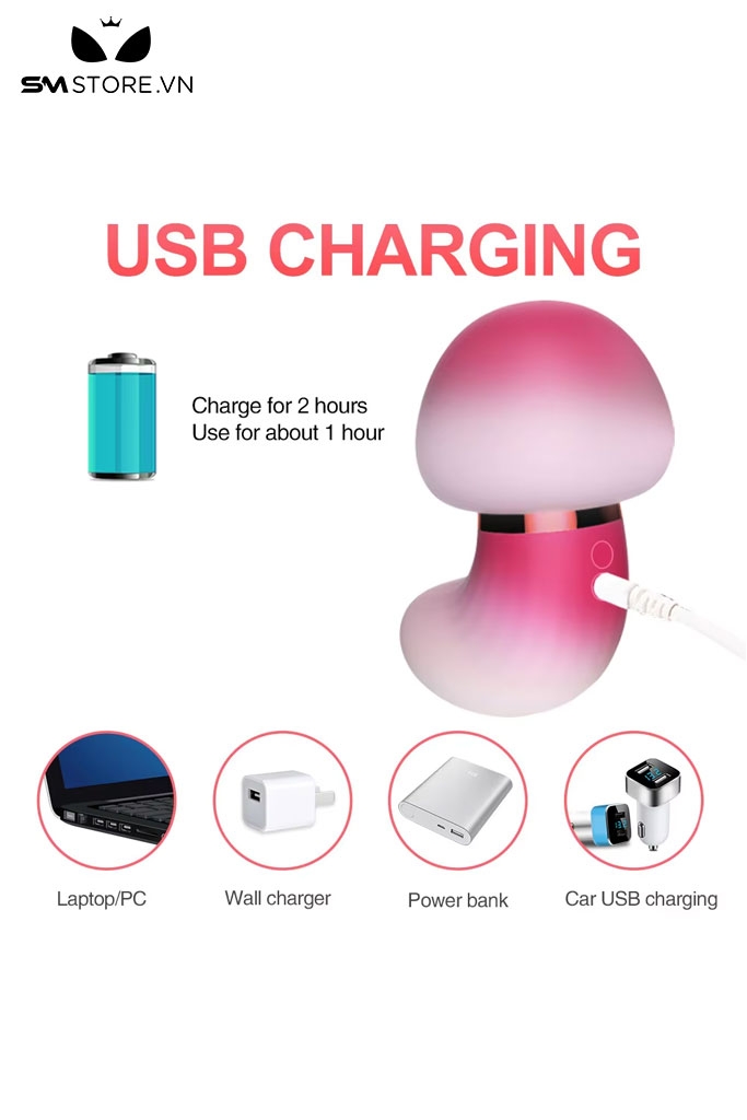 SMT1743 - Máy hút âm đạo cây nấm dài 8cm có 6 tần số hút