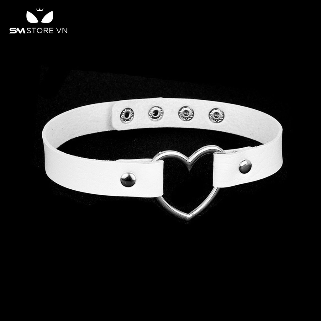 SMP097 - Vòng cổ choker trái tim rỗng với thiết kế đính đinh tán