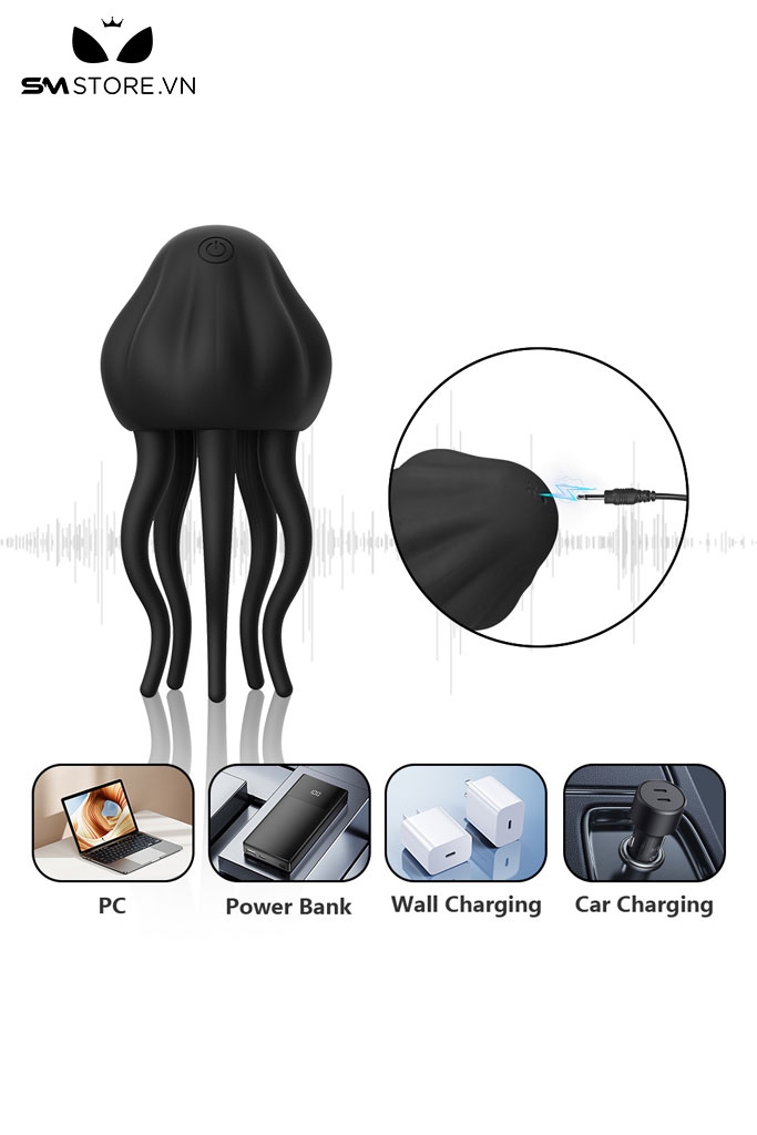 SMT828 - Máy rung dương vật ngụy trang con sứa nhỏ có 10 chế độ