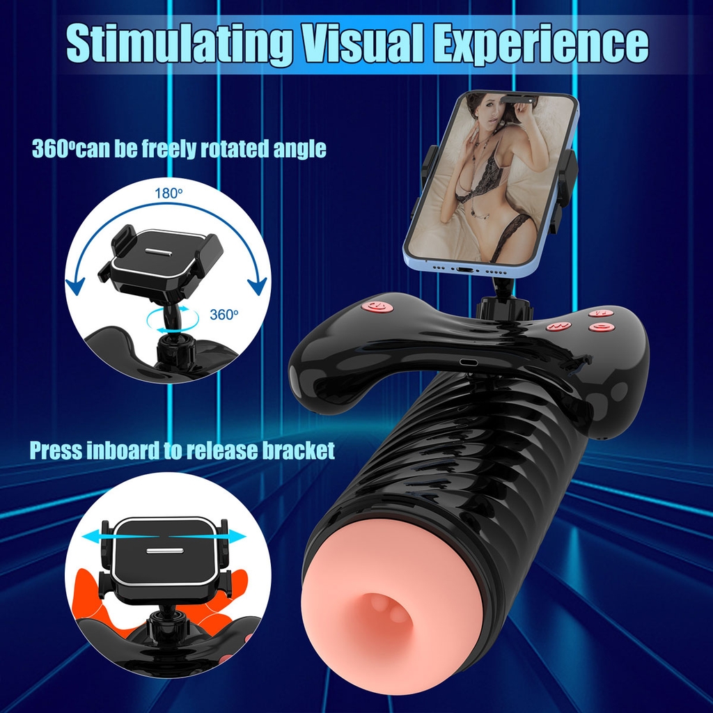 SMT2720 - Cốc thủ dâm tự đông rung hút có chỗ gắn điện thoại