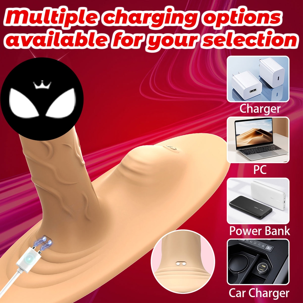 SMT2364 - Dương vật giả có đệm đế rung 9 chế độ sạc điện dài 14cm