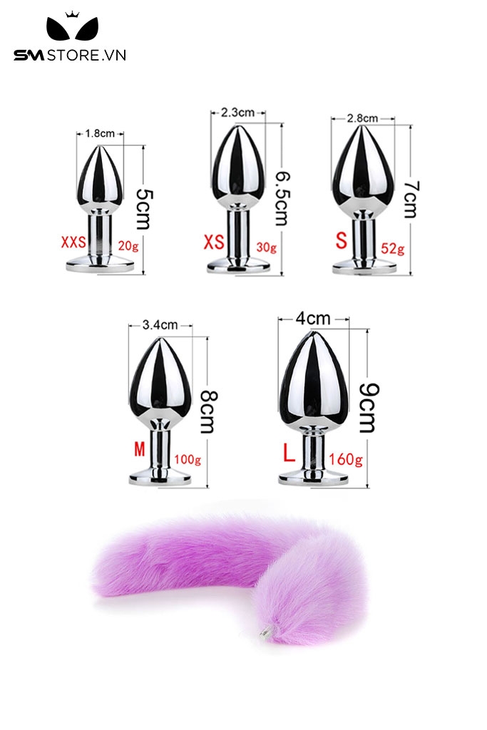 SMT042 - butt plug cosplay đuôi cáo với phích cắm mông hình xoắn ốc