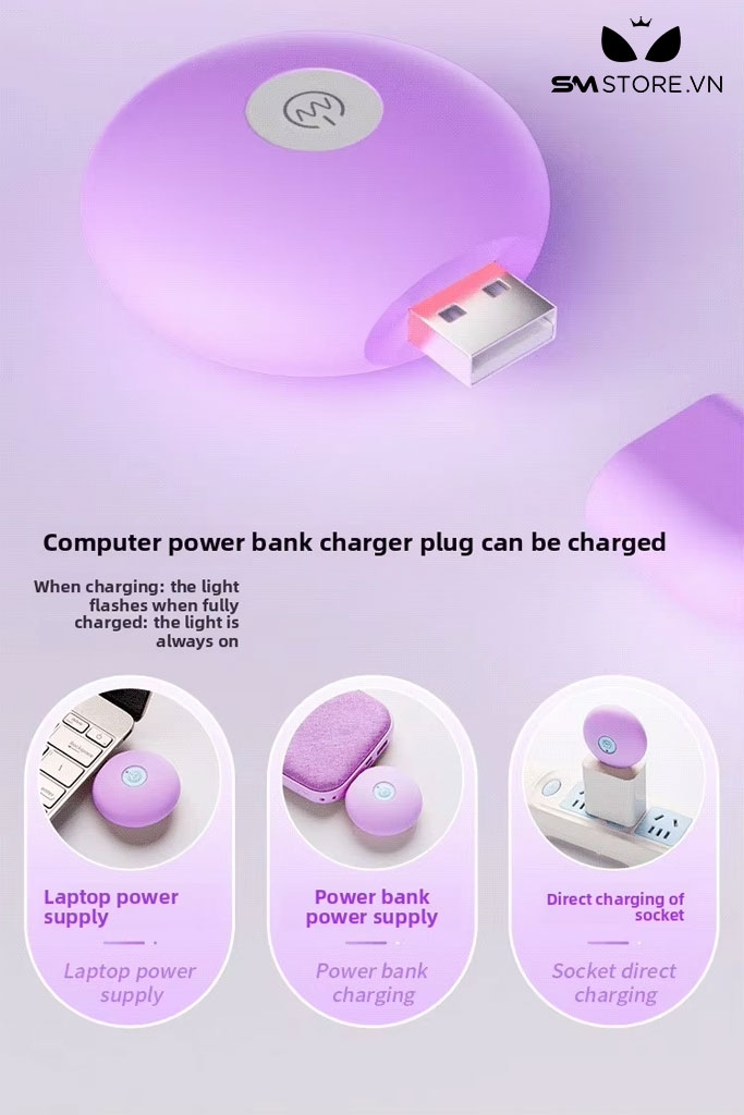 SMT1688 - Trứng rung 2 đầu silicon có 10 chế độ dài 64mm