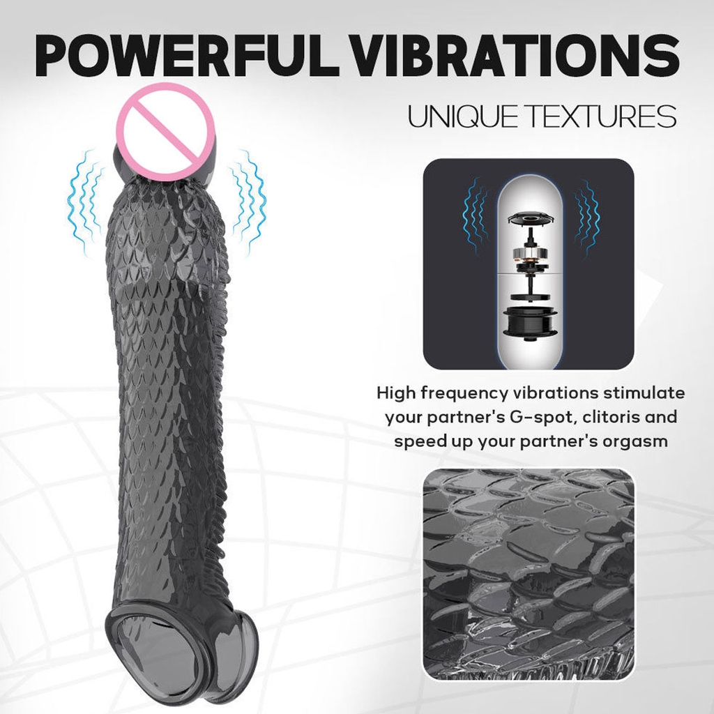 SMT2316 - Bao cao su đôn rên có quai đeo và rung dài 6cm