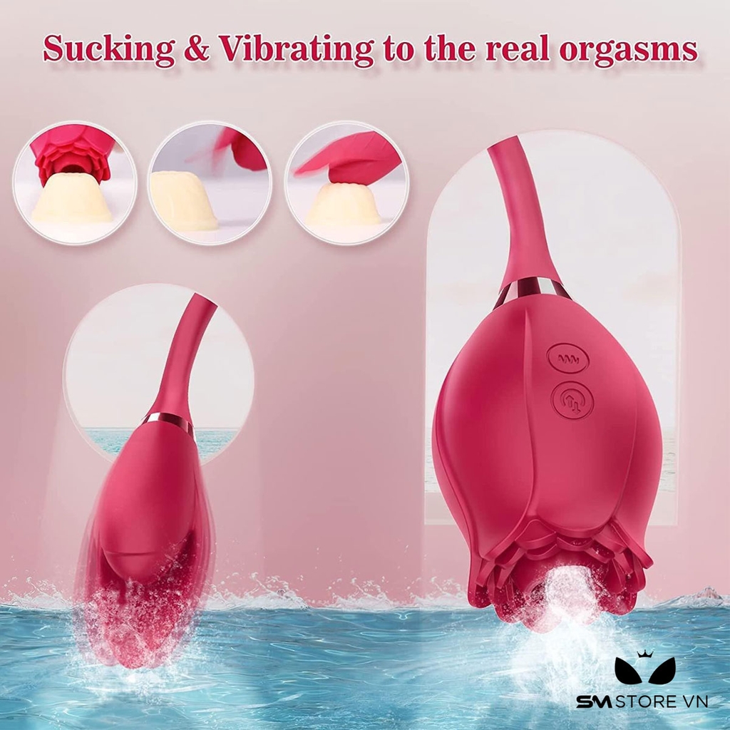 SMT2284 - Trứng rung hút bông hoa hồng có 10 chế độ sạc điện