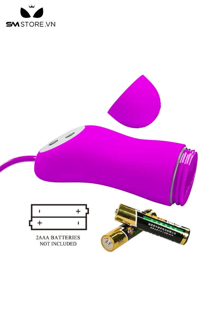SMT2556 - Trứng rung hút Pretty Love silicon 2 đầu có dây và 12 chế độ