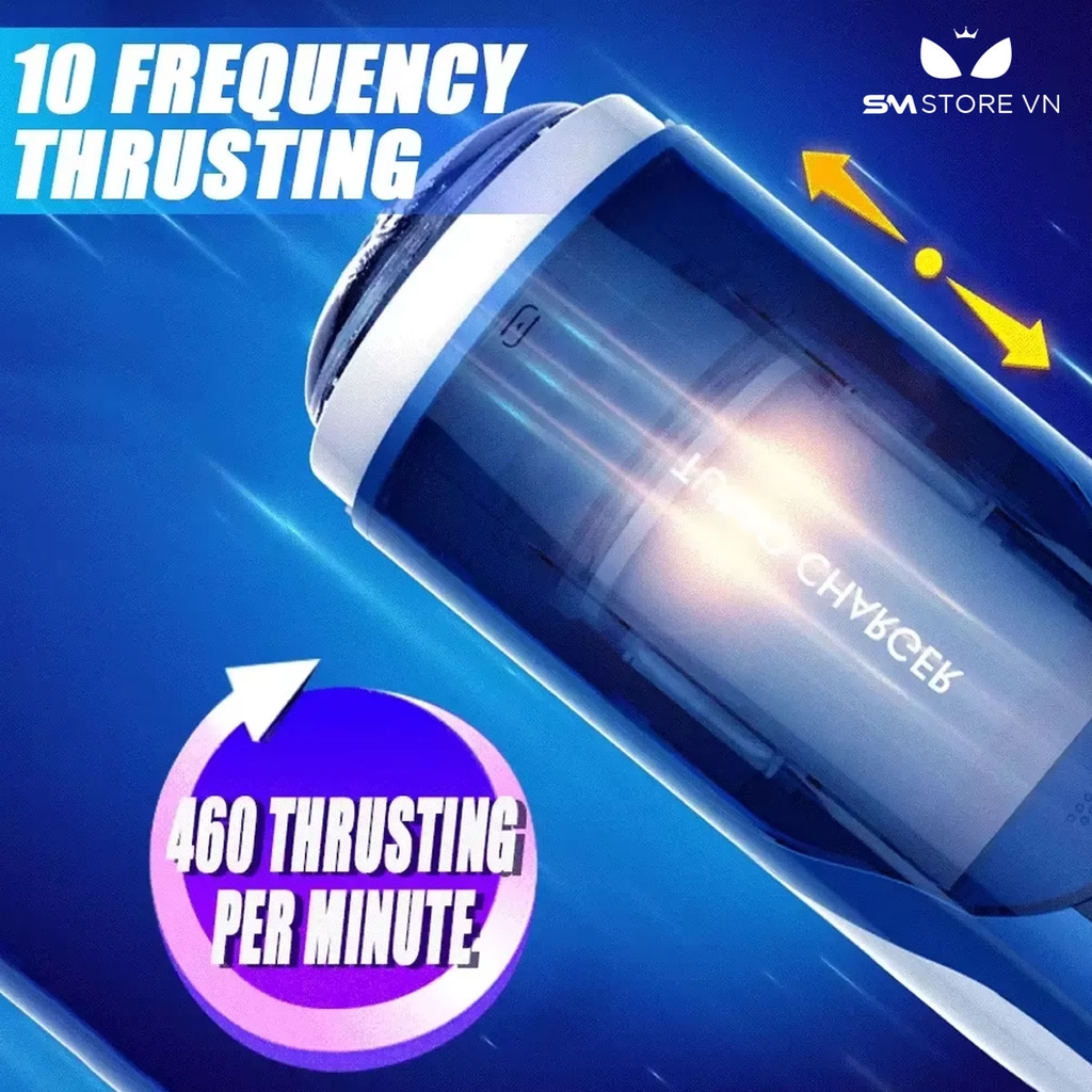 SMT2950 - Cốc thủ dâm silicon tự động rung thụt xoay có 10 tần số