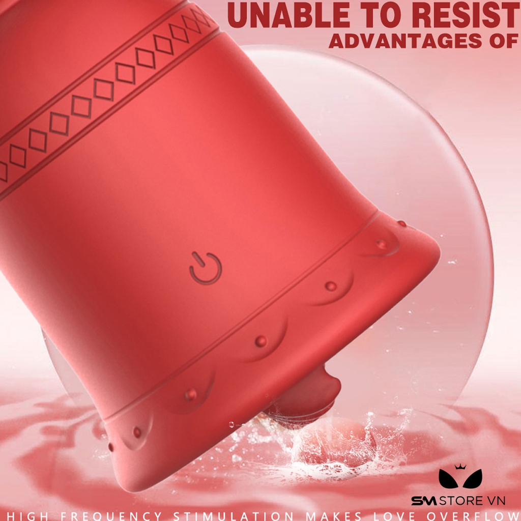 SMT1561 - Máy rung hút 10 tần số có lưỡi liếm hình chuông đỏ