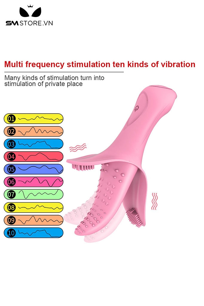 SMT1487 - Lưỡi rung tình yêu chất liệu silicon có gai hồng dài 16cm