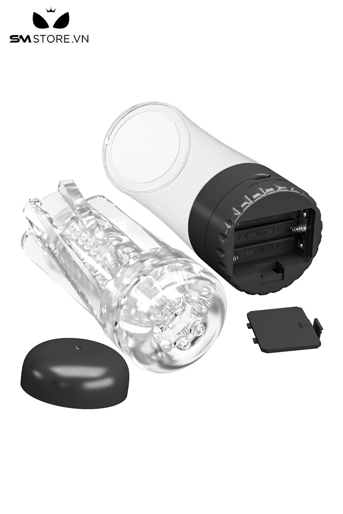 SMT2770 - Cốc thủ dâm trong suốt có rung Pretty Love tháo rời dài 19cm