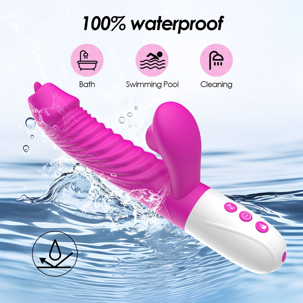 SMT2783 - Máy rung thụt hút có lưỡi liếm silicon và sưởi ấm sạc điện