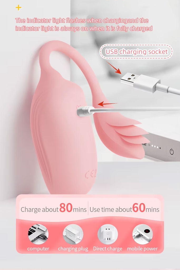 SMT1692 - Trứng rung silicon 2 đầu dài 14.2cm có 10 tần số