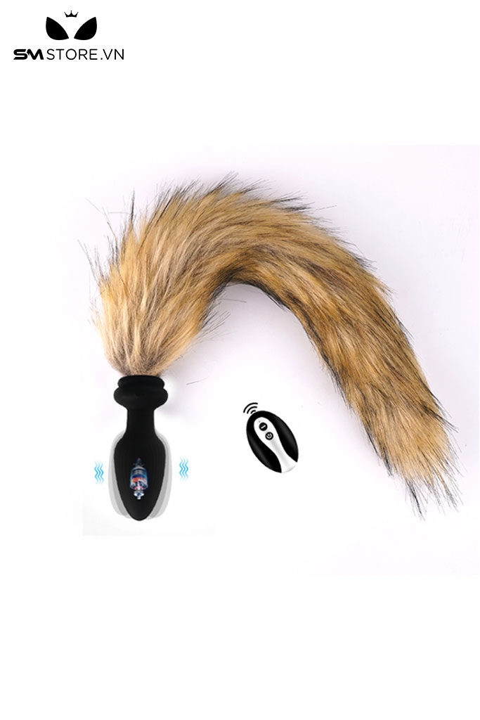 SMT1180 - Đuôi cáo cosplay có phích hậu môn silicon điều khiển từ xa
