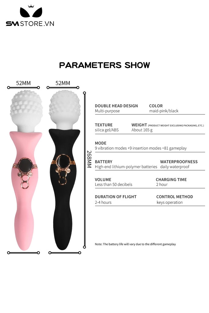 SMT1504 - Chày rung tình yêu đầu có gai silicon kích thích 3 điểm