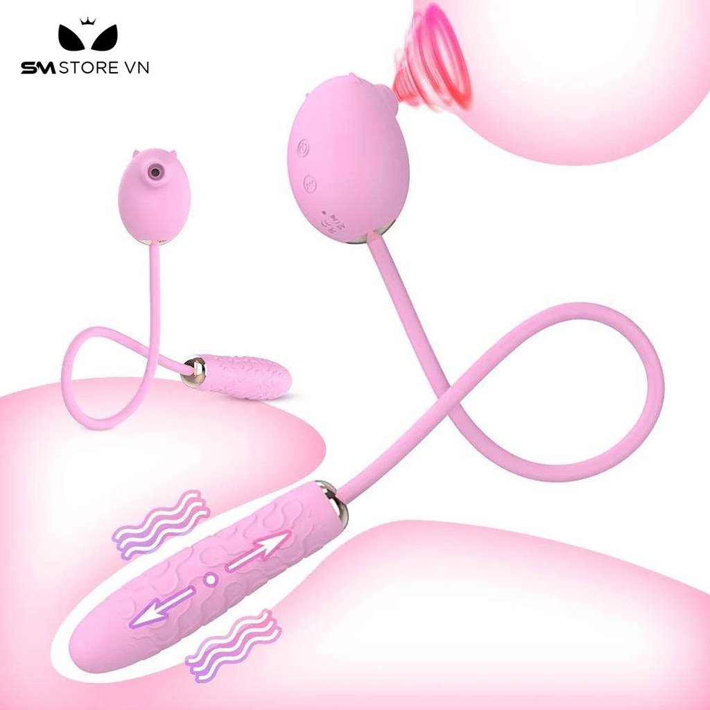 SMT1600 - Trứng rung 7 chế độ 2 đầu có 3 tần số hút dài 6.6cm