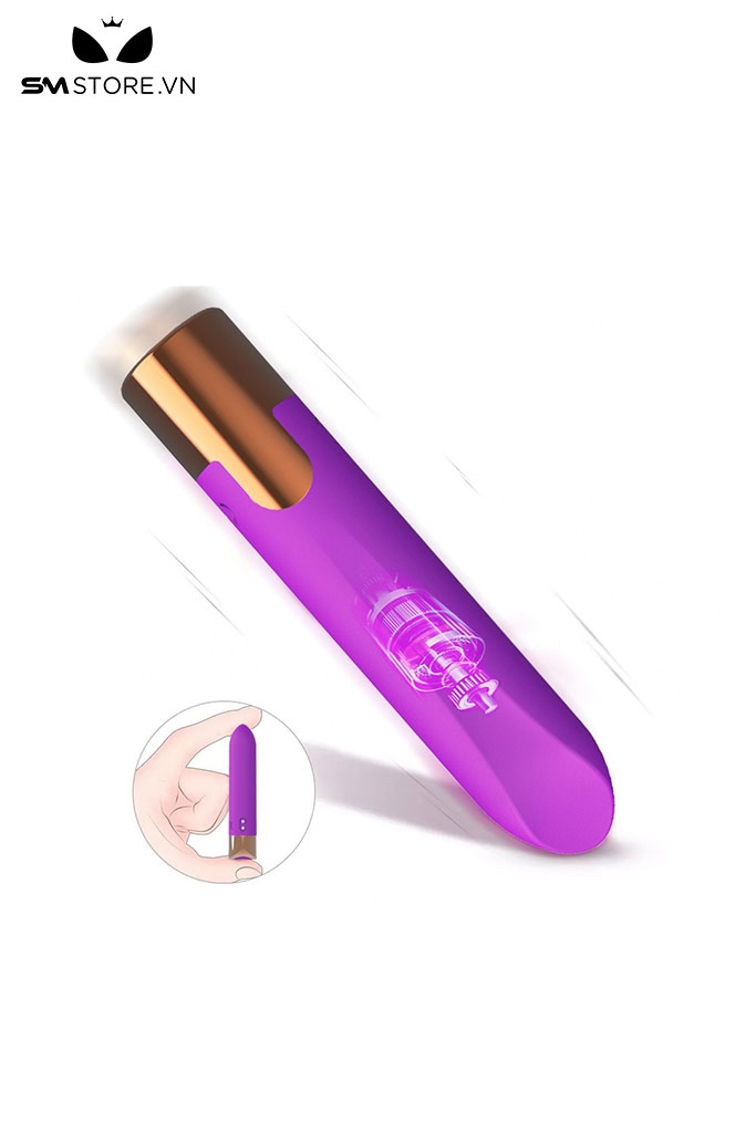 SMT1227 - Trứng rung silicon son môi mini có 10 chế độ rung dùng sạc