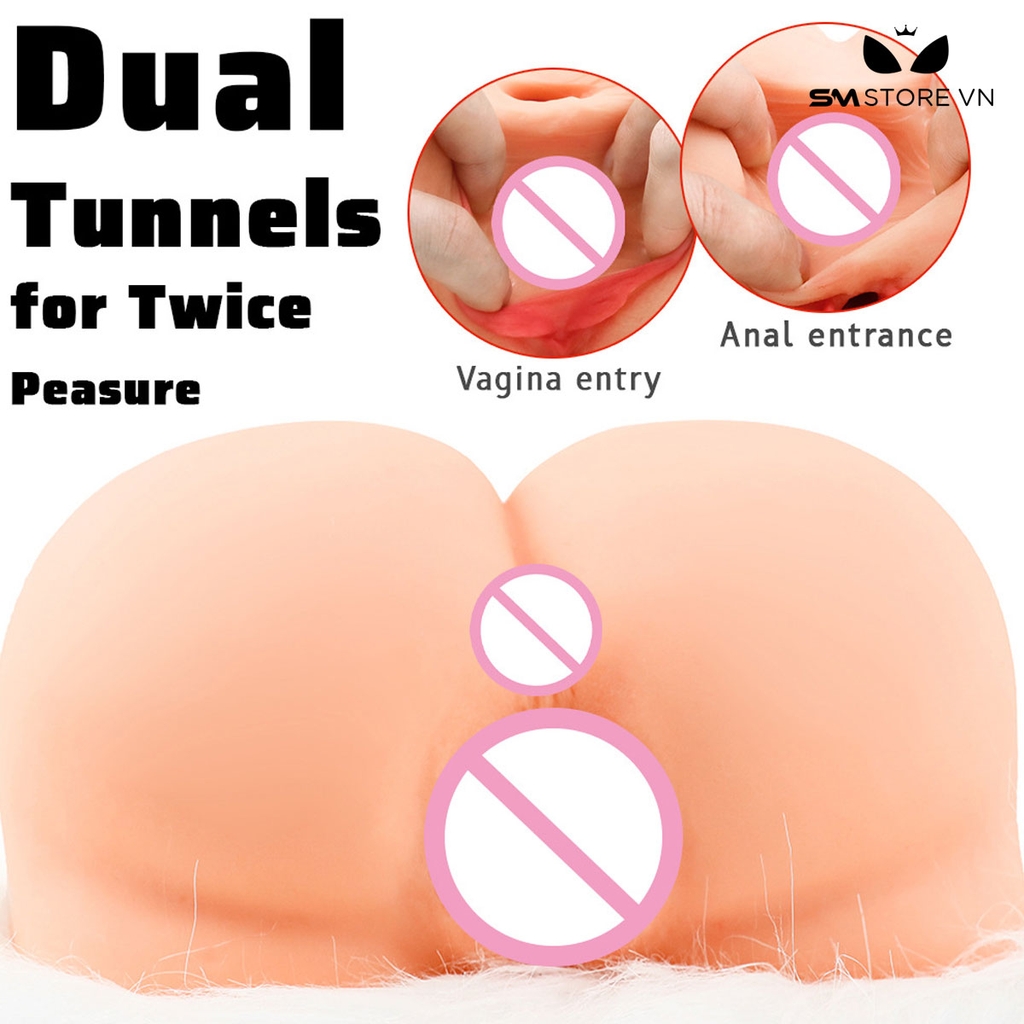 SMT2525 - Mông giả nguyên khối silicon có lỗ âm đạo và hậu môn