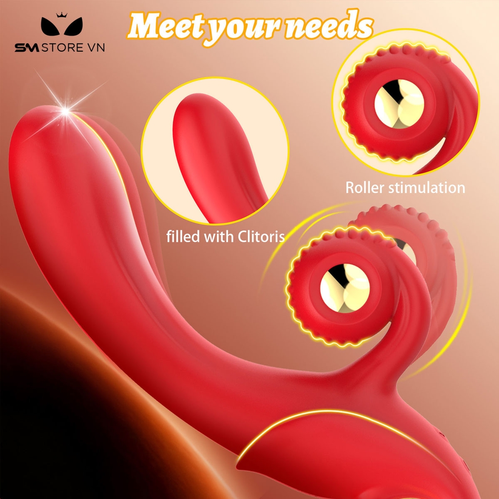 SMT2835 - Máy rung 2 đầu silicon có 10 chế độ dài 21.5cm sạc điện