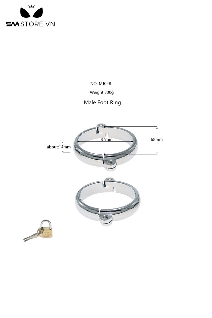 SMT270 - Còng tay tình yêu khóa tay chân oval kim loại có 4 size