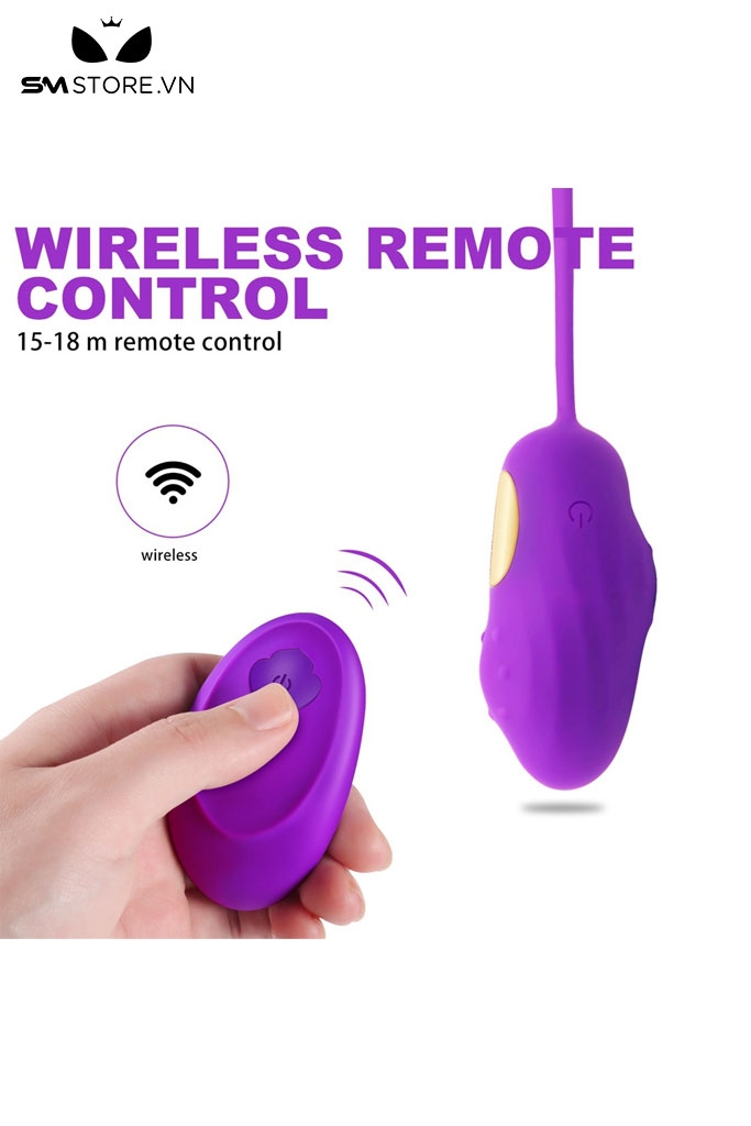SMT2256 - Trứng rung silicon mini điều khiển từ xa dài 19cm có 12 chế độ