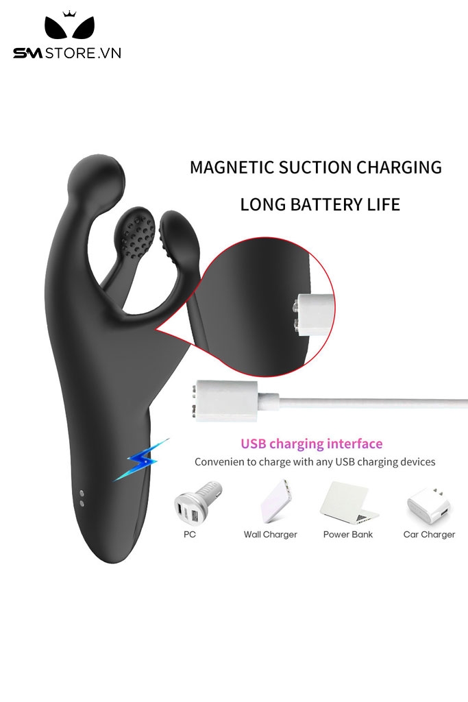 SMT2834 - Máy thủ dâm cho nam có 10 tần số dài 195mm sạc điện