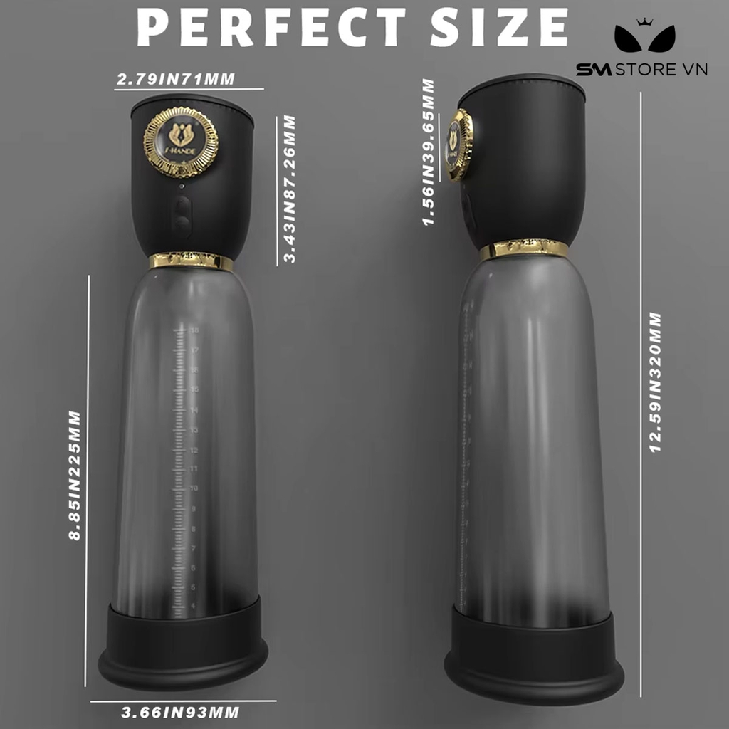 SMT1533 - Máy tập dương vật có 5 chế độ hút sạc điện dài 22cm