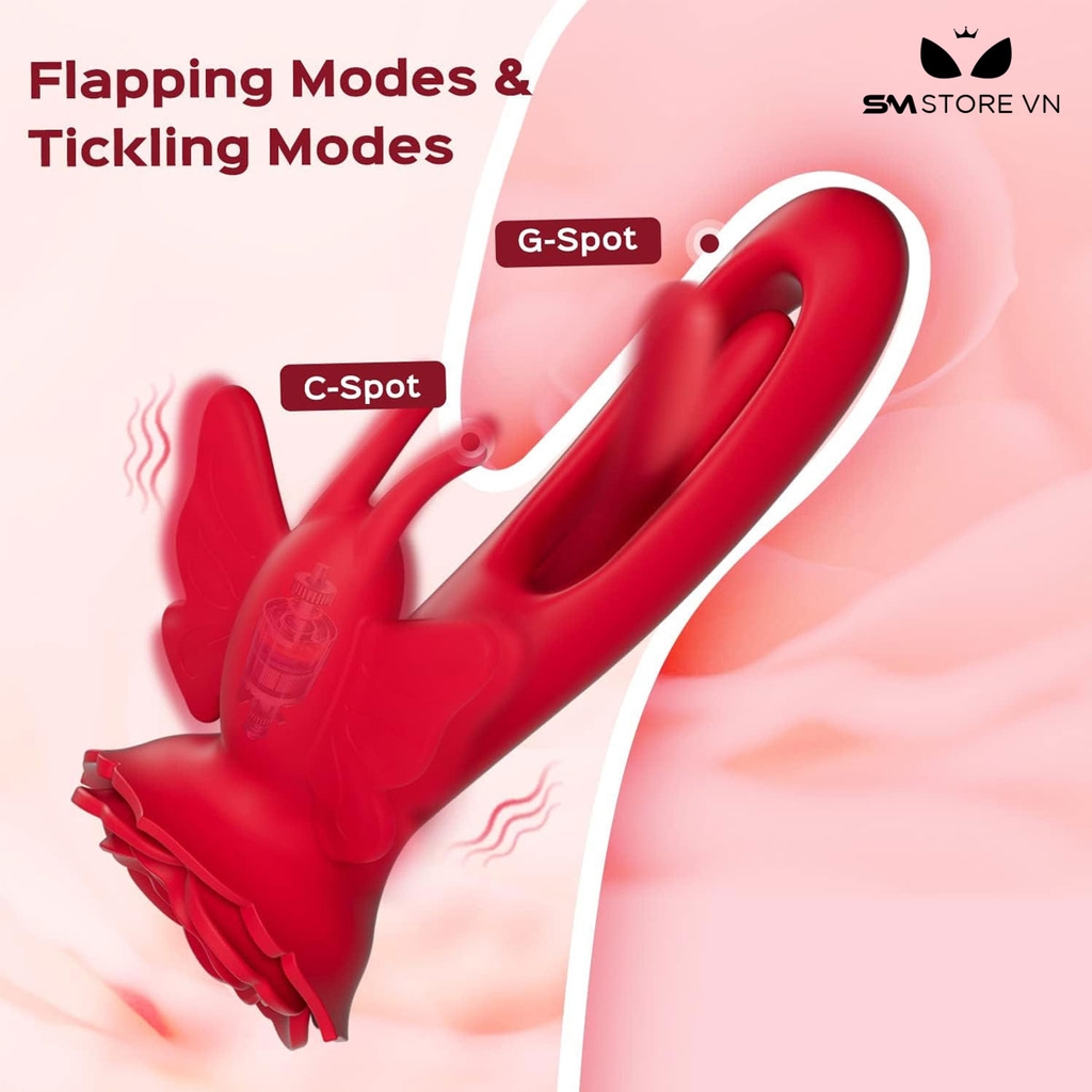 SMT2826 - Máy rung liếm hình bướm hoa điều khiển sạc điện dài 155mm