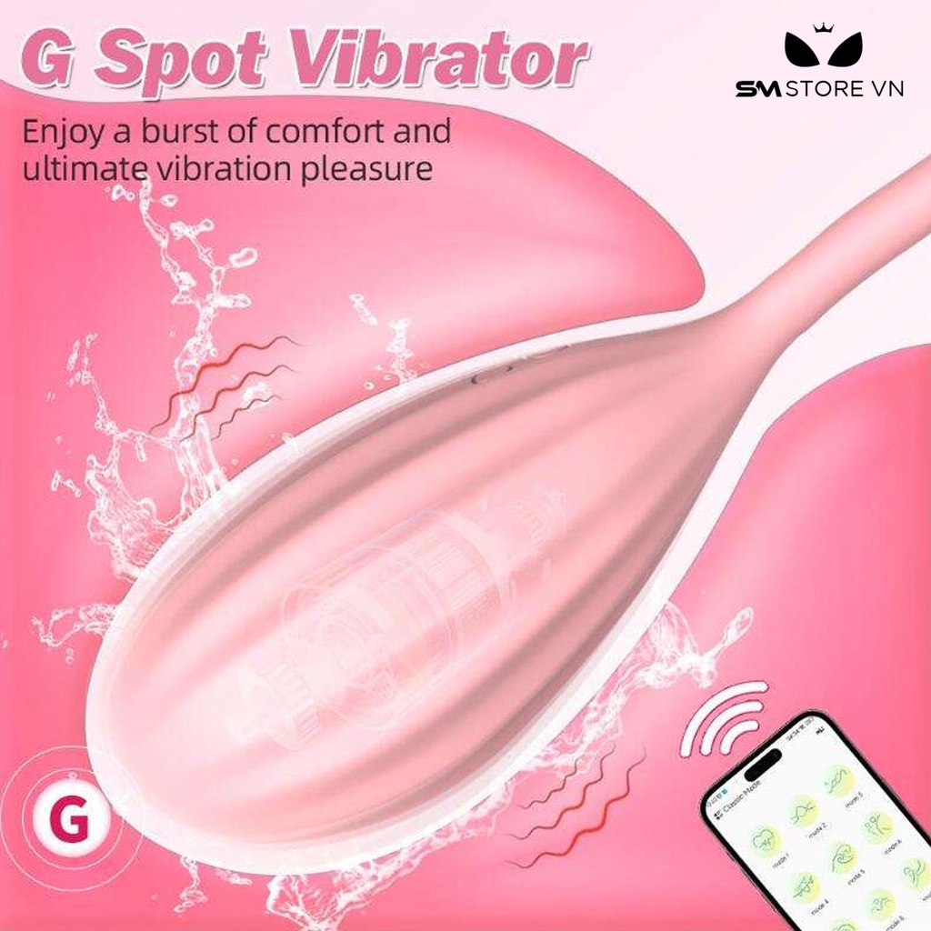 SMT1756 - Trứng rung silcion điều khiển qua APP có 9 tần số dài 99.5mm