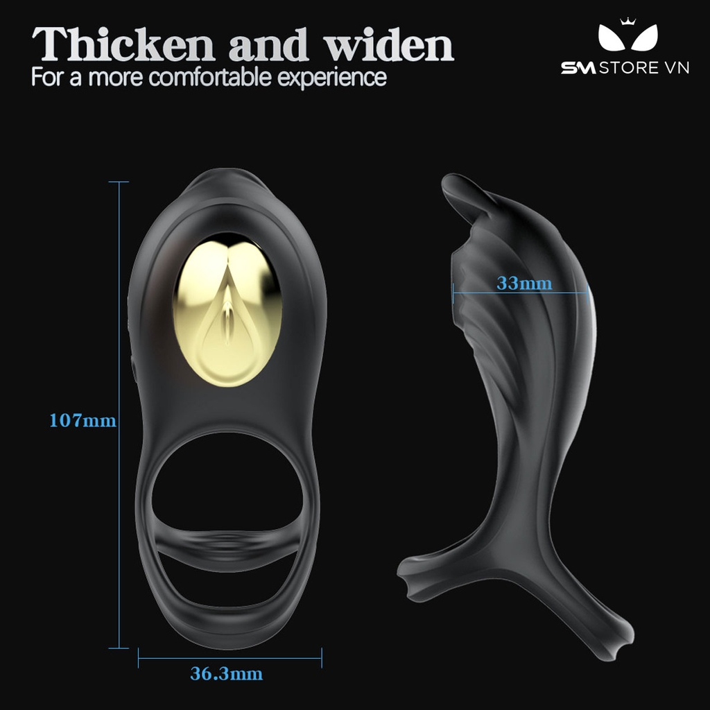 SMT2717 - Vòng đeo dương vật rung hút có 5 chế độ sạc điện