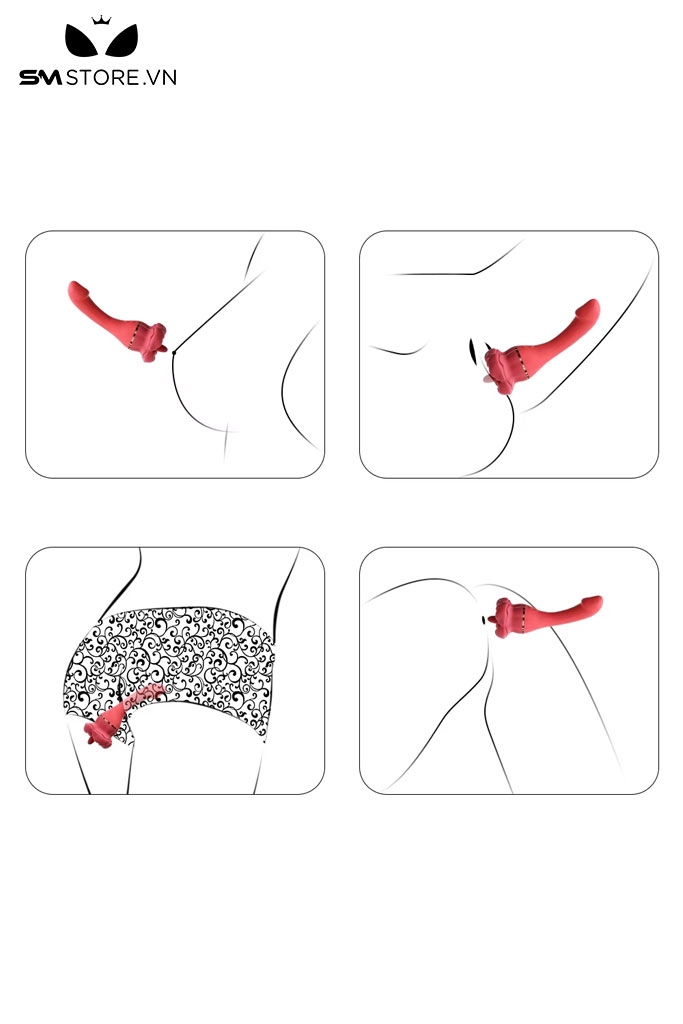 SMT2283 - Máy rung 2 đầu dương vật và lưỡi liếm có 10 chế độ