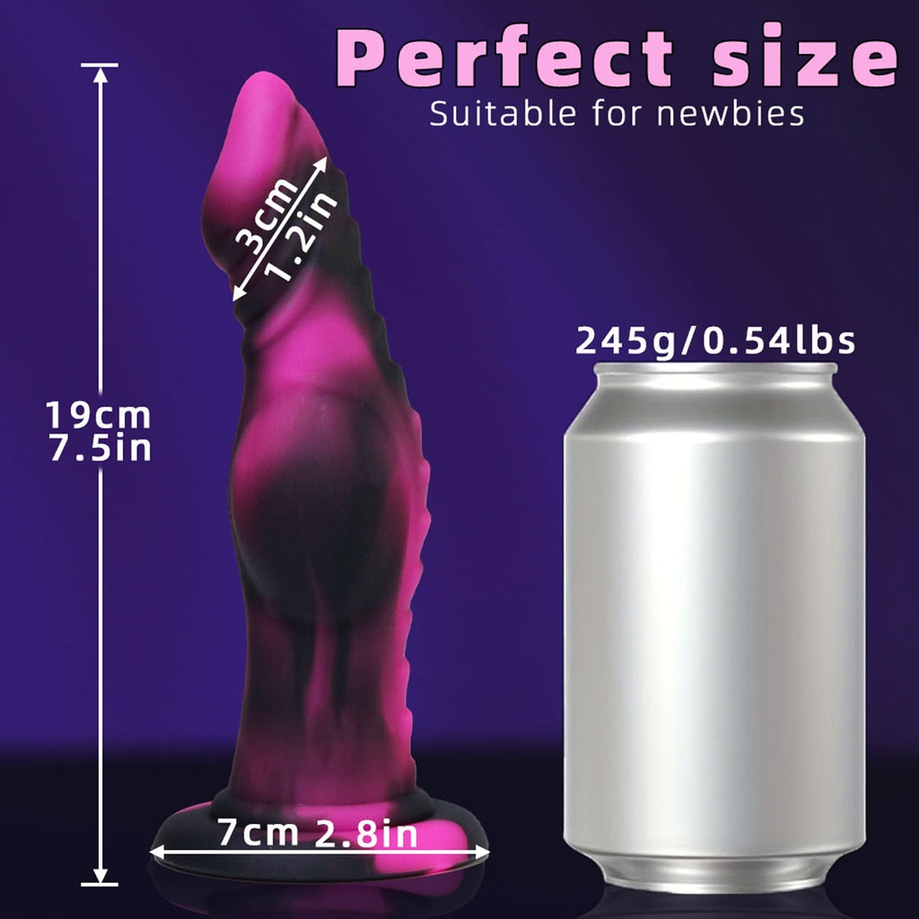 SMT2390 - Dương vật giả monster đen hồng silicon mềm dài 19cm