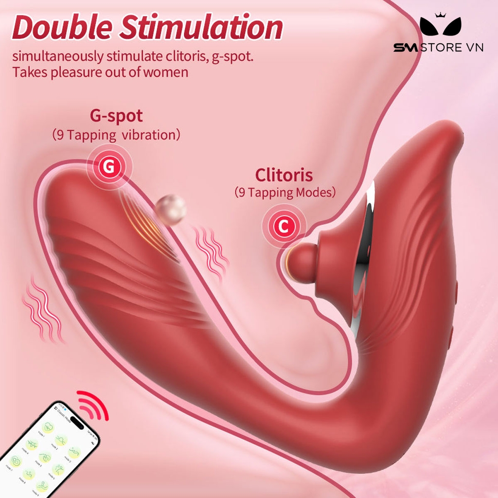 SMT2015 - Máy rung hạt xoay silicon có 9 tần số sạc điện dài 12.8cm