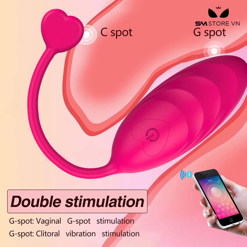 SMT2726 - Trứng rung điều khiển qua APP có đầu hình trái tim sạc điện