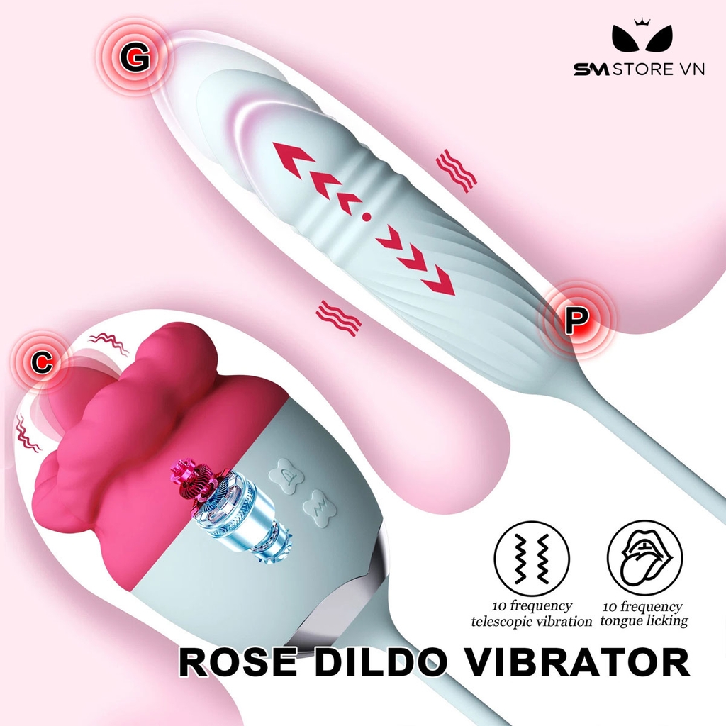 SMT2282 - Máy bú liếm nữ có lưỡi rung 10 tần số silicon dài 44.5cm