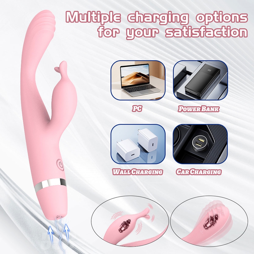 SMT2856 - Máy rung hai đầu silicon có 10 chế độ sạc điện dài 18cm