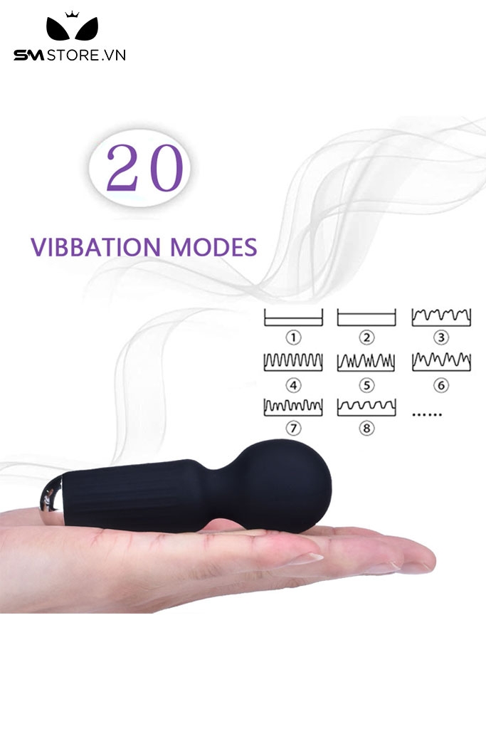 SMT468 - Chày rung mini silicon sạc điện có 20 tần số dài 11cm