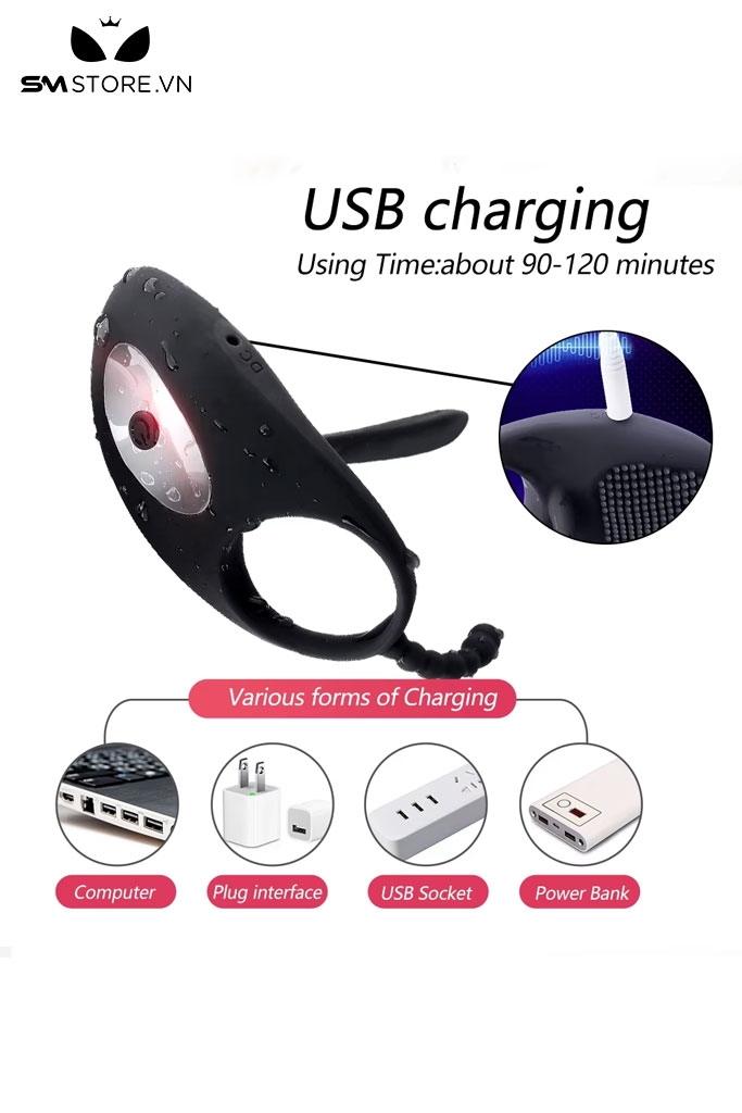 SMT786 - Máy rung hậu môn mix vòng rung đeo dương vật điều khiển xa