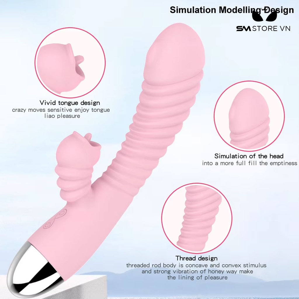 SMT2794 - Máy rung 2 đầu vân ngang có lưỡi liếm sạc điện