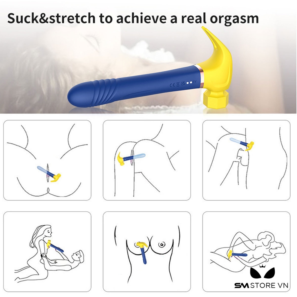 SMT1543 - Máy rung mút hút thụt silicon ngụy trang cây búa dài 23cm