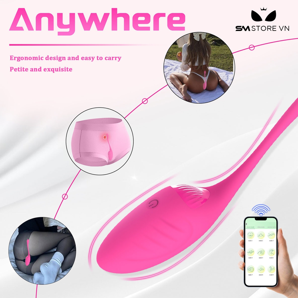 SMT2356 - Trứng rung 2 đầu điều khiển từ xa qua APP dài 22.5cm