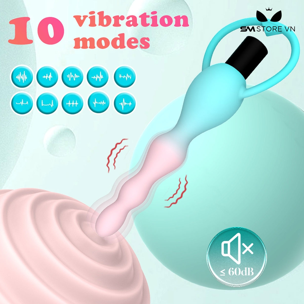 SMT2181 - Máy rung hậu môn sạc điện có 10 chế độ rung dài 185mm