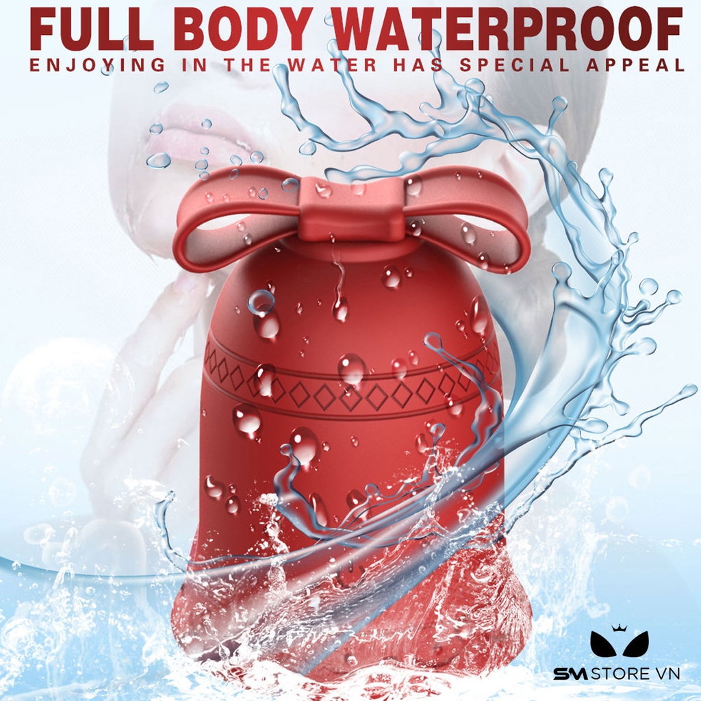 SMT1561 - Máy rung hút 10 tần số có lưỡi liếm hình chuông đỏ