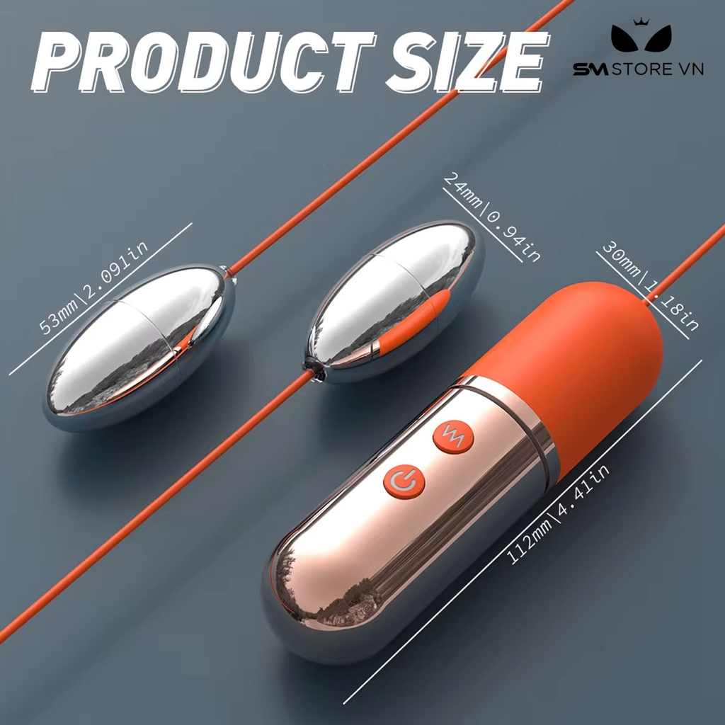 SMT1550 - Trứng rung silicon 2 đầu có 9 tần số sạc điện chống nước