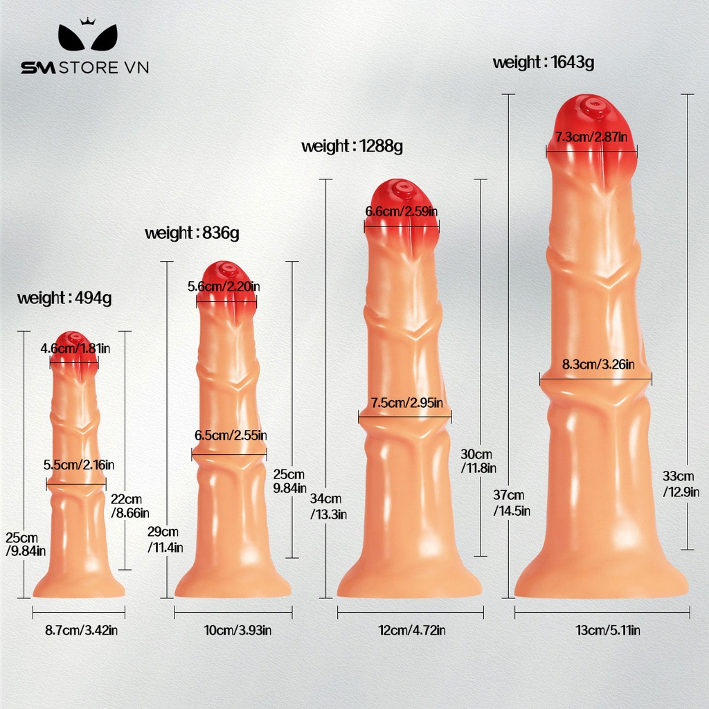 SMT2925 - Dương vật giả to và siêu dài silicon mềm đa kích cỡ