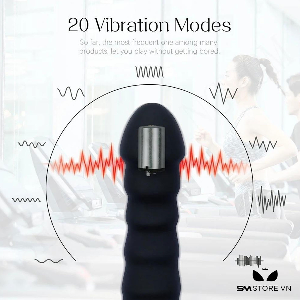 SMT1687 - Dương vật giả mini silicon có 20 tần số rung dài 16.3cm
