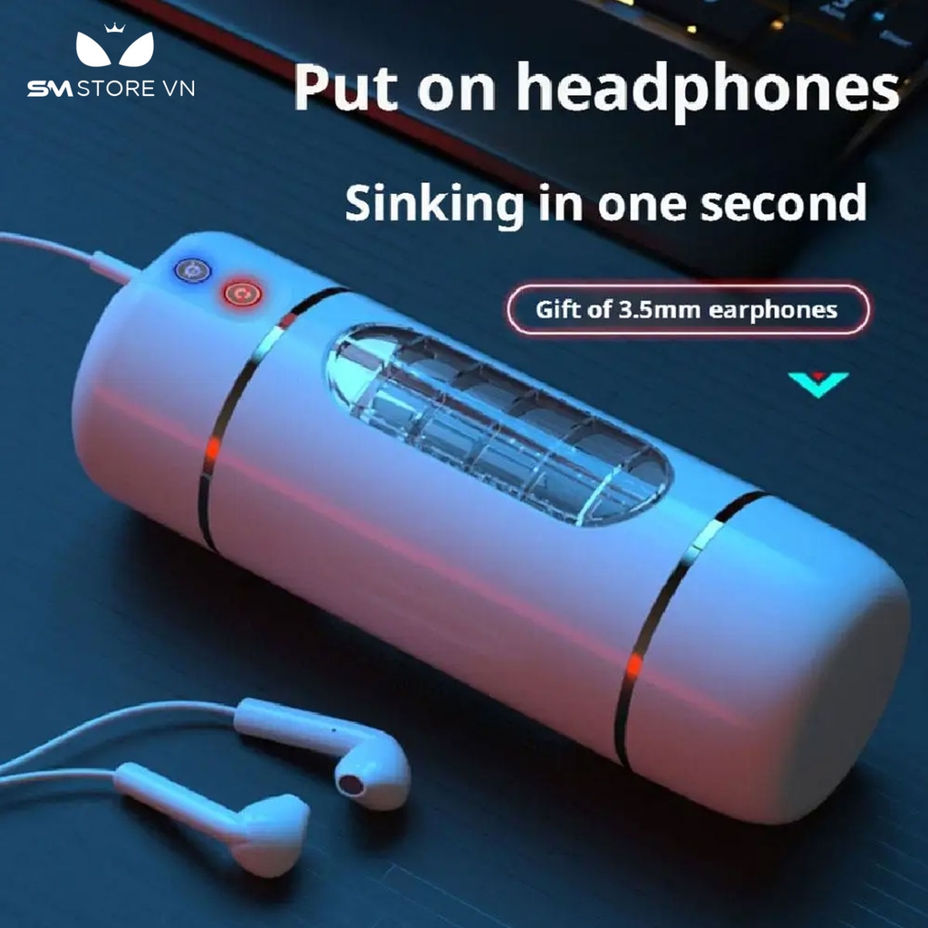 SMT2745 - Cốc thủ dâm có rung và tương tác bằng giọng nói dài 20.5cm